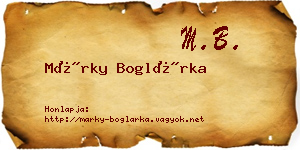 Márky Boglárka névjegykártya
